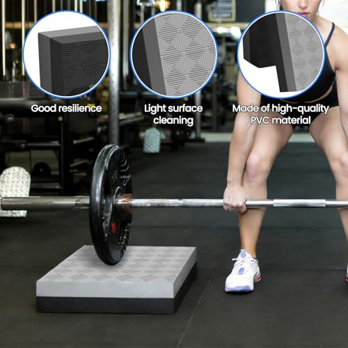 Colaxi 2-Pack Weightlifting Crash Drop Pads - Black & Gray 40x33x4cm Nonslip Shock Absorbing Floor Mats for Training