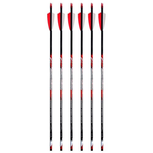 Black Eagle Rampage Arrows 17/64" 2.5" Shield Cut, Factory Fletched, .001" Straightness, 350 Spine, 6 Pack (33827)