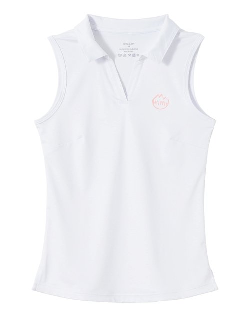 Willit Girls' Sleeveless Polo Shirts Golf Tennis Polo Lightweight Shirts Quick Dry White M