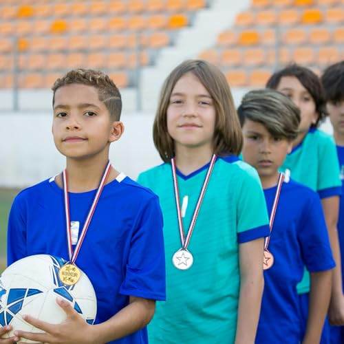 100 Pieces Gold Medals for Kids Medals for Awards Plastic Winner Award Medals for Sports, Competition, Talent Show, Spelling Bee Birthday Party Favors Gifts