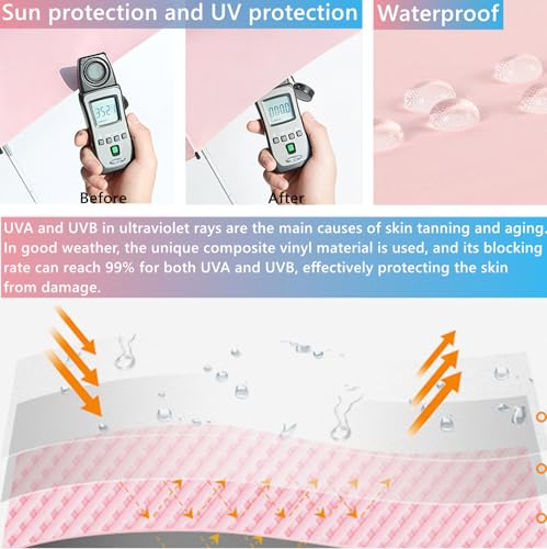 Rainbow Waterproof Umbrella Hat for Adults - Folding Sun & Rain Headwear B (4 Pack)