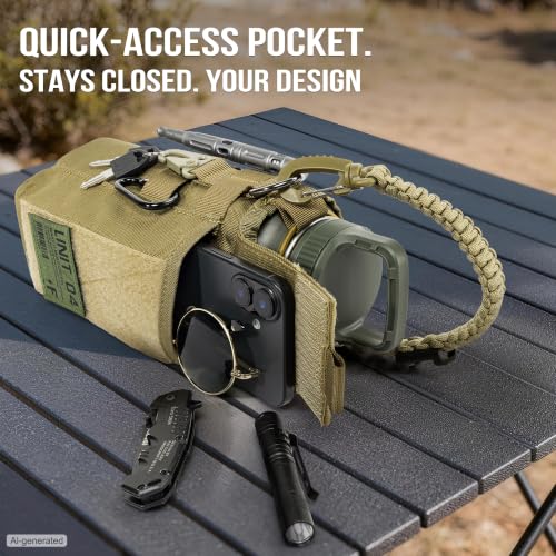 OneTigris Tactical Molle Water Bottle Holder 16-32 oz - Brown