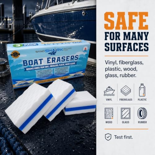 SandShark Premium Boat Hull Cleaner & Eraser - Reusable, Safe for Fiberglass & Vinyl - Variation 3