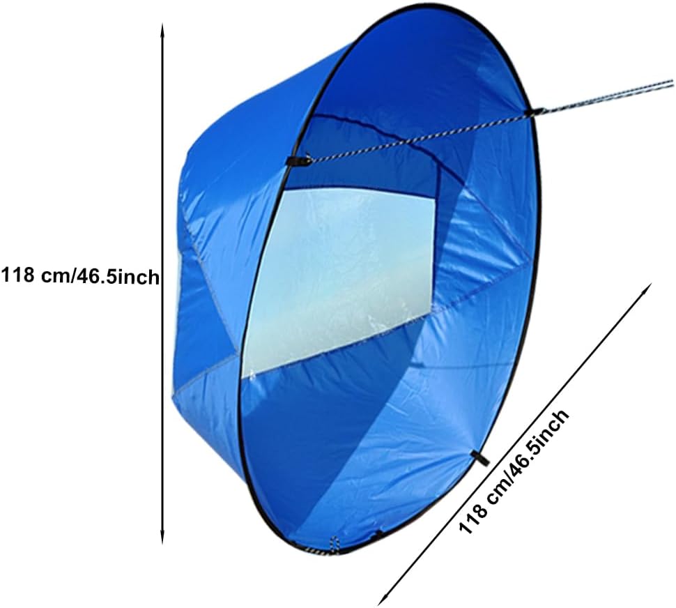 Kayak Wind Sail, Portable Foldable Durable Wind Sail with Transparent Window for Kayak Canoes (Green)