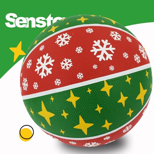 Outdoor Basketball Size 5/6/7 with Premium Grip and Pump - Red 27.5''