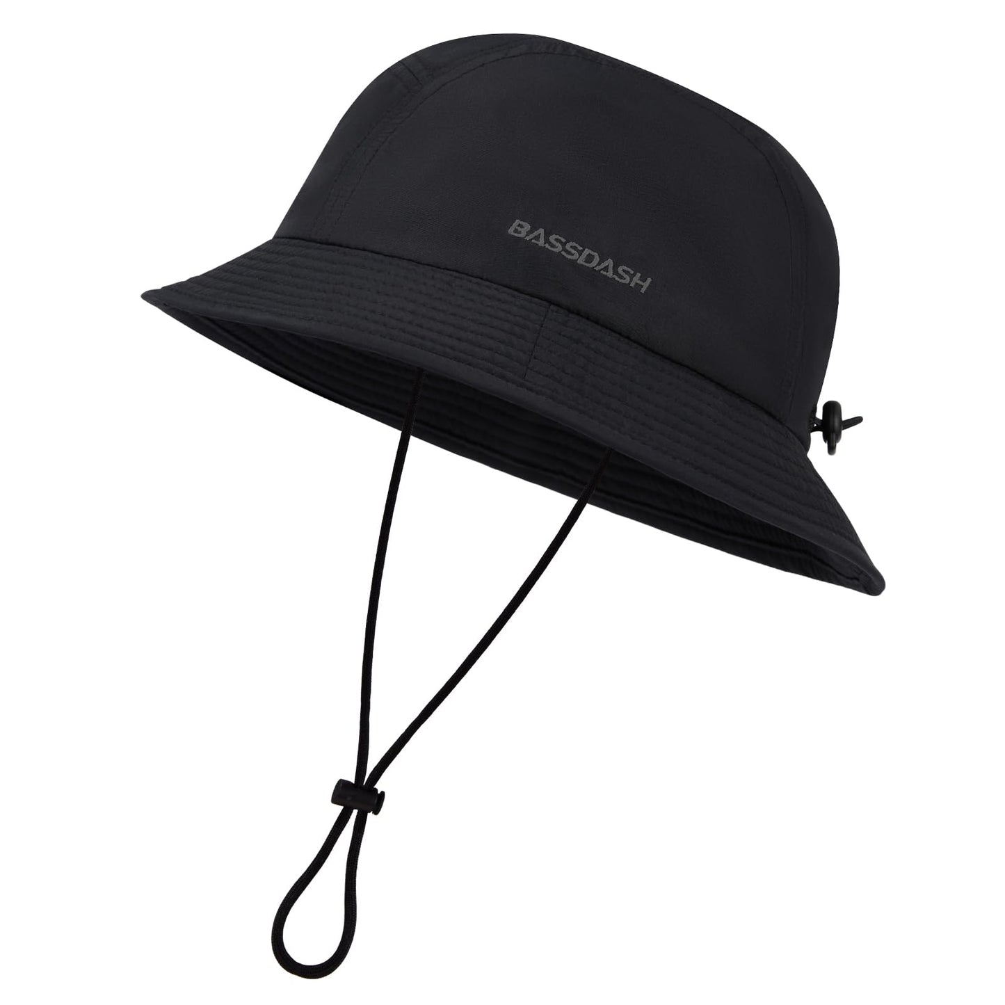 BASSDASH UPF50+ Fishing Bucket Hat for Men Women Lightweight Water Resistant Packable Outdoor Summer Sun Hats FH13 Black