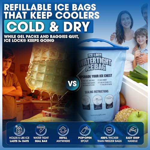 96 Fl Oz Leakproof Reusable Ice Bag Set - Large Cold Cooler Ice Packs
