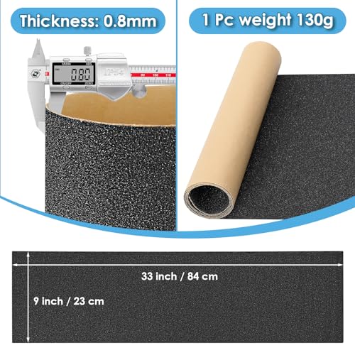 4 Pcs Skateboard Grip Tape 33x9 Inches No Air Bubbles Black - Variation of 4Pcs 9x33"