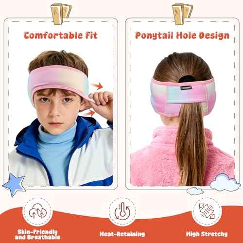 Kids Winter Ear Headband for Girls Boys Thickened Fleece Children Warmers Ear Muffs for Cold Weather Running Cycling