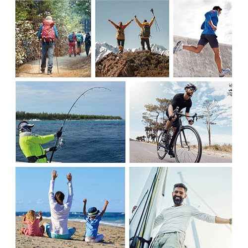 Men's Sun Protection Shirts UPF 50+ UV Long Sleeve Rash Guard Shirts Lightweight Quick Dry for Fishing Swimming Running