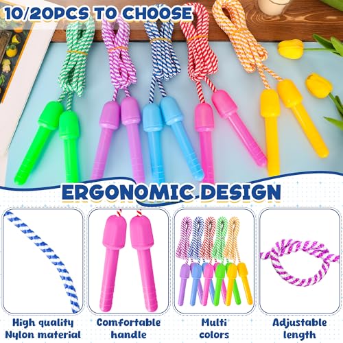 Kids Jump Rope Set - 10 Adjustable Colorful Nylon Skipping Ropes for Fitness & Play - Variation of THIS listing
