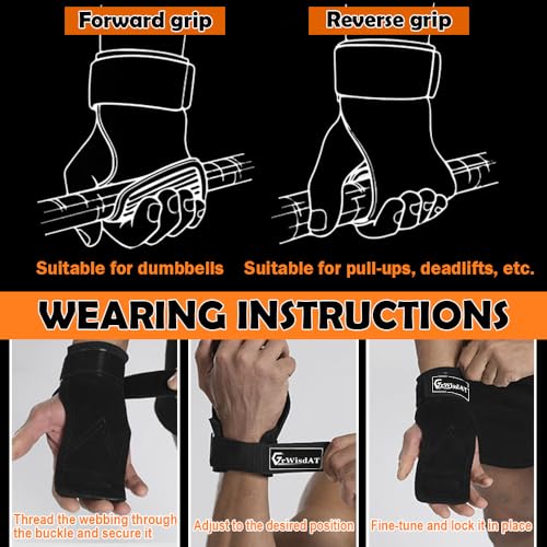 Weight Lifting Wrist Straps Leather Double Layer Adjustable Support Pair