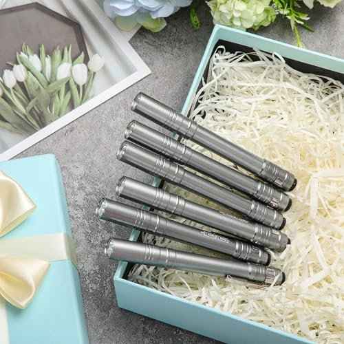 12 Pack LED Penlight Bulk, Pocket Flashlight with Clip, Aluminum Pen Flashlights Mini Pen Light for Nurses Hospital Outdoor Camping Emergency Hiking (Silver Gray)
