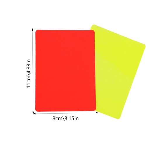 Referee Cards, 2pcs Red and Yellow Football Referee Cards, Multifunctional Soccer Referee Card Set Professional Soccer Referee Supplies Warning and Ejection Cards for Sports Coaches Referees 8x11cmc