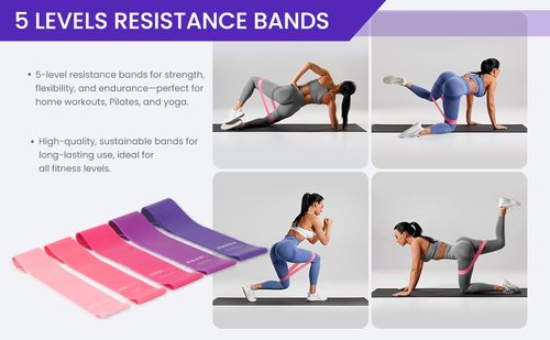 At Home Pilates Kit 13 pcs, Pilates Equipment for Home Workouts, Pilate Accessories Set with 9.8” Ball, 12” Magic Circle Yoga Rings, Resistance Bands, Pilates Essentials Kit for Women Gift (purple)
