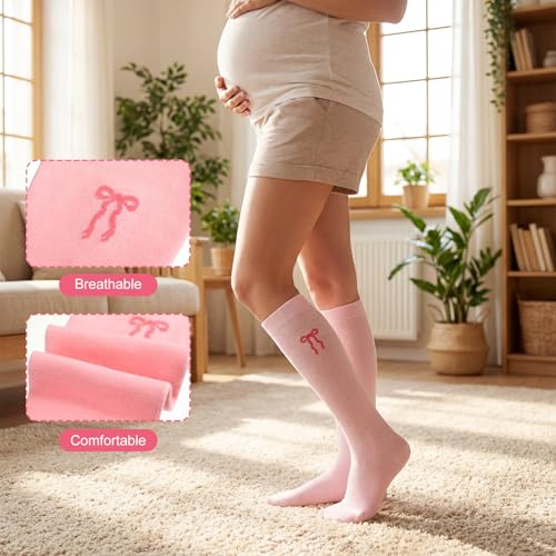 Women Compression Socks Knee High Circulation Support Stockings - Warm Colors, 20-30mmHg