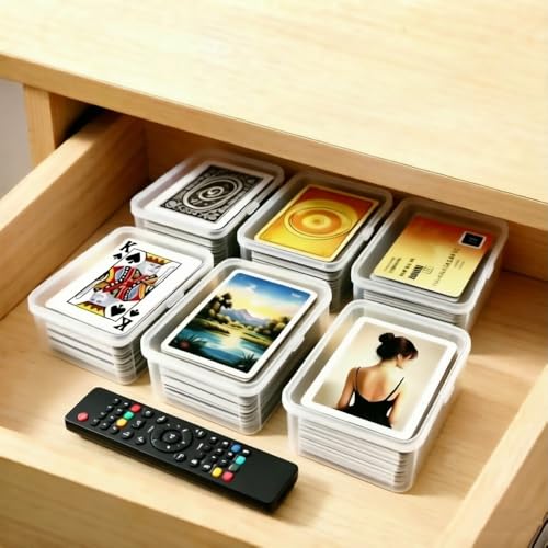 6PCS Clear Plastic Card Holders for UNO Cards, Card Storage Box Set