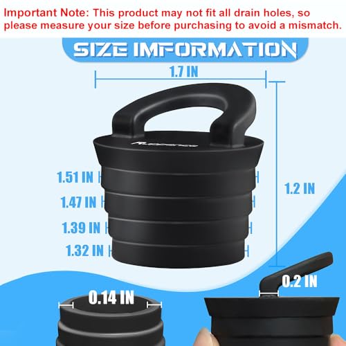 4-Pack 1.5 Inch Kayak Scupper Plugs with Ring Pull, Boat Drain Fittings