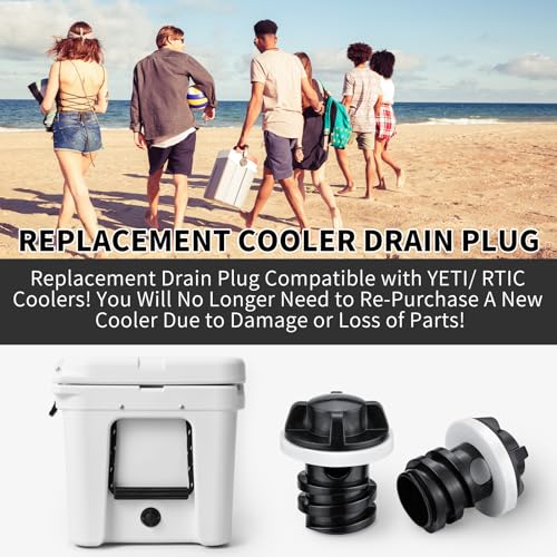 2 Pack Cooler Drain Plugs Replacement for YETI Tundra & RTIC Coolers - Gnellkoor