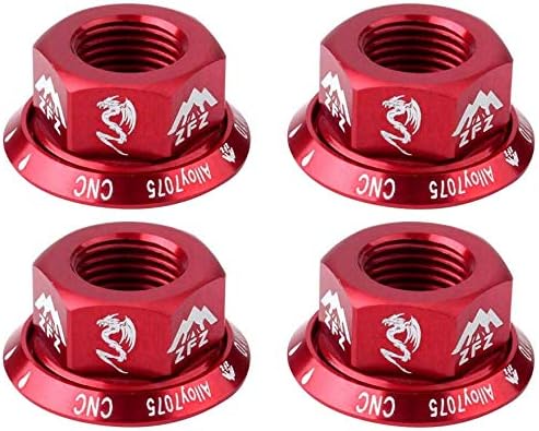 2 Pieces Bike Nuts Rear Hub Axle Stainless Steel Nuts Flange Mountain fit for BMX Fixie M10 Axle Screw