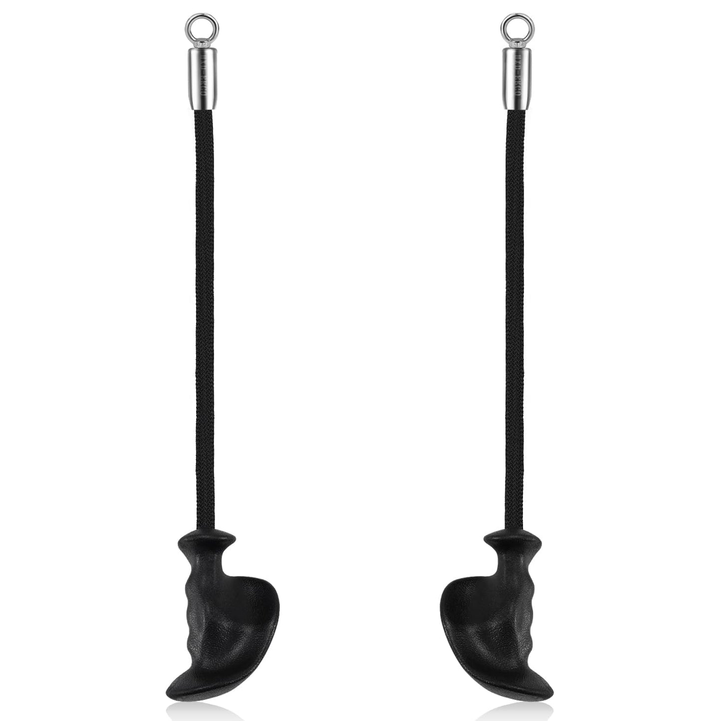 HXD-ERGO Ergonomic Tricep Rope of 2, Tricep Pull Down Attachment with Ergonomic Grip for Cable Machine - Single Arm Tricep Pull Down Cable Attachment for Gym（Black 2pcs）