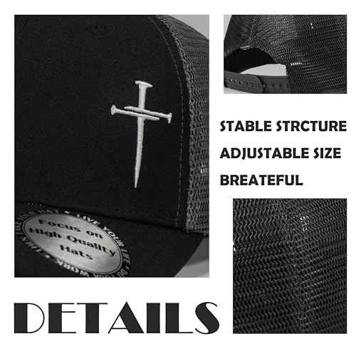 Christian Hats for Men Women,Jesus 3 Nail Cross Hat Christian Religious Gifts for Birthday/Christmas