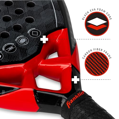 Franklin Sports Aurora, Endeavor + Glide Padel Rackets with Foam Core for Intermediate + Advanced Players - 365g Lightweight