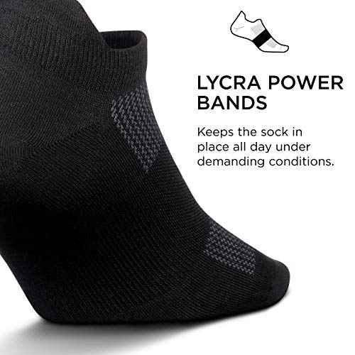 Feetures High Performance Ultra Light Ankle Sock - No Show Socks for Women & Men with Heel Tab - Black, Small - (6 Pair)