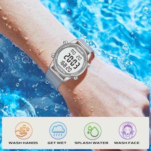 Women's Step Counter Pedometer Watch with Stainless Steel Bracelet, Stylish Design, No App, No Charging Needed for Step, Calorie, Distance, Alarm, Countdown Timer£¬TU-2401