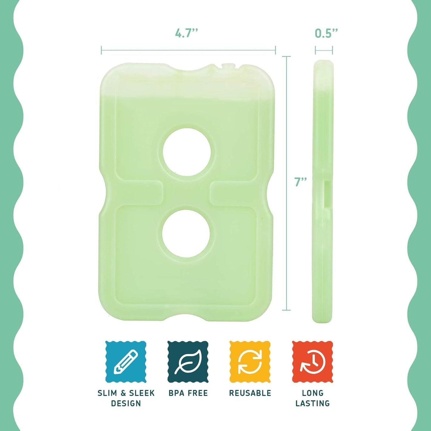Healthy Packers Ice Pack - Freezer Packs - Original Cool Pack | Slim & Long-Lasting Ice Packs for Your Cooler Bag (4)