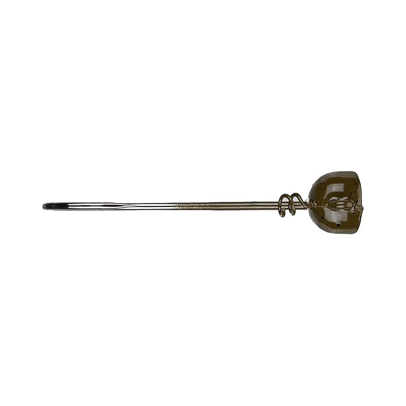 Buckeye Lures Magnum Spot Remover Jig Head with Heavy-Duty Spring & Nickel Hook - Green Pumpkin 1/4 oz, 5 Pack