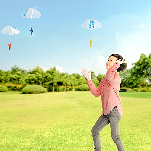 Kids Parachute Army Toy Set - 36 Vinyl Mini Paratroopers for Indoor & Outdoor Play