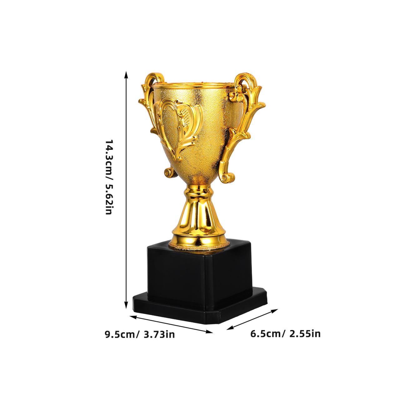 NOLITOY Small Gold Trophies for Kids, 5.6 Inch Plastic Soccer Trophy Cup for Sports Tournament, Party Favors, Competition, Recognition, Achievement, Awards or Prizes