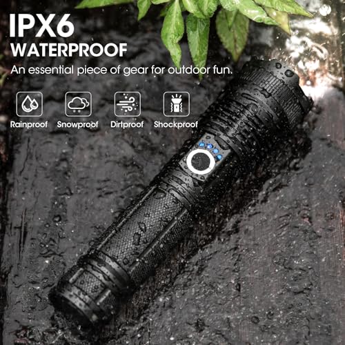 High Lumens Rechargeable LED Flashlight 5 Modes Waterproof Handheld