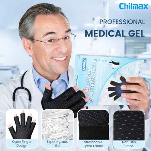 Hand Ice Pack Glove for Arthritis Pain Relief,Hot & Cold Therapy Fingers Arthritis Compression Ice Pack Wrap Adjustable Gel Wrist Ice Pack for Carpal Tunnel,Swelling,Tendinitis(1pcs Medium)