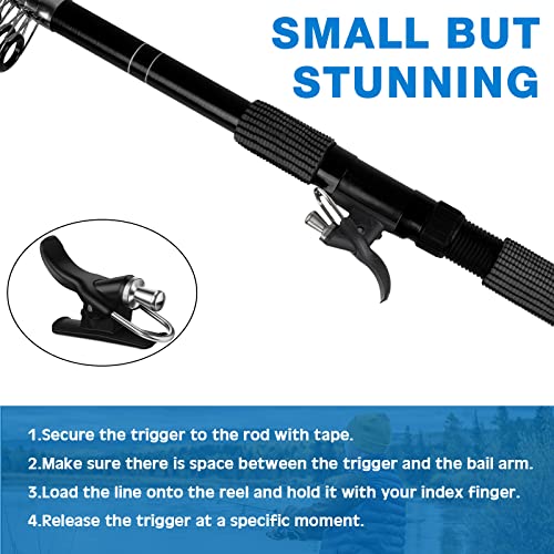 Black Surf Fishing Casting Trigger Aid Set - 4 Pieces for Rod Pole