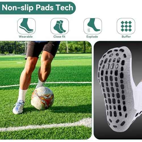 2/4/6 Pairs Men's Soccer Socks Grip Pads Non Slip Football Baseball Soccer Socks for Men Women