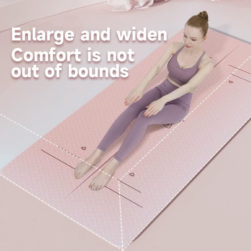 pritingyoga Thick Exercise Yoga Floor Mat 24 X 72 Inches Great for Camping Cardio Workouts Pilates Gymnastics (purple)