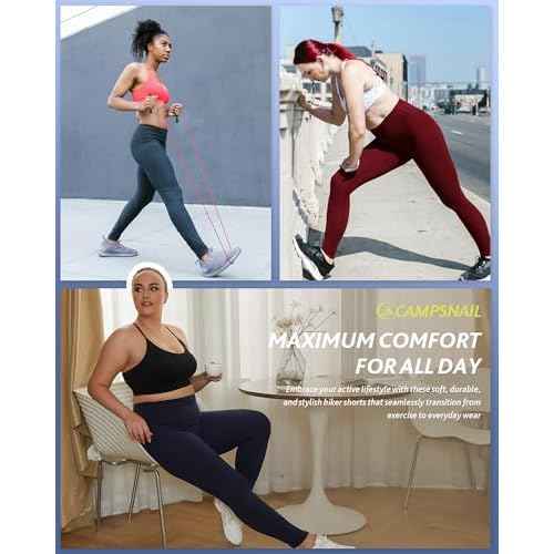 CAMPSNAIL 4 Pack Leggings for Women - High Waisted Tummy Control Yoga Pants for Workout Gym Black Leggings Plus Size Dance