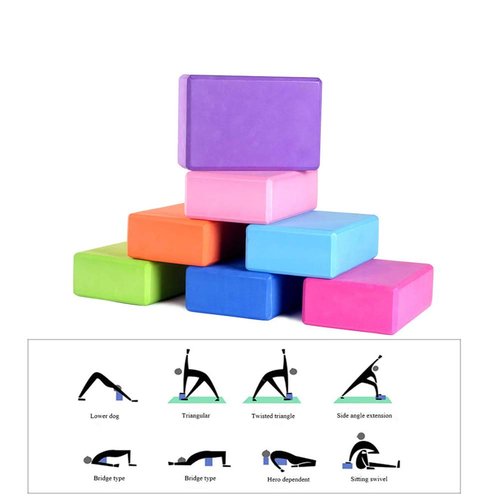 4 Pack Yoga Block, High-Density EVA Foam Yoga Brick,Non-Slip Lightweight Durable Bricks for Yoga, Pilates, and Stretching Exercises (Mixed Color A, 9 * 6 * 3INCH)