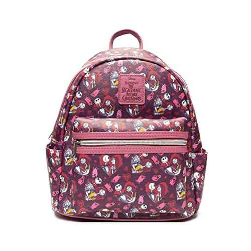 Loungefly The Nightmare Before Christmas Jack and Sally Hearts Mini Backpack