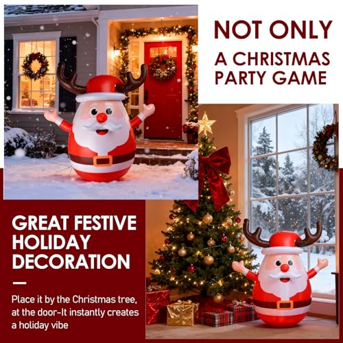 Inflatable Santa Reindeer Ring Toss Game for Christmas Party Kids & Adults