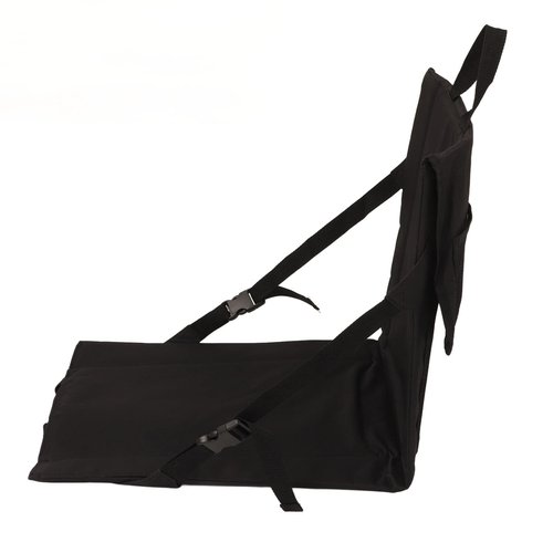 QERLONG Stadium SEAT Cushion Foldable Portable for Outdoor Black