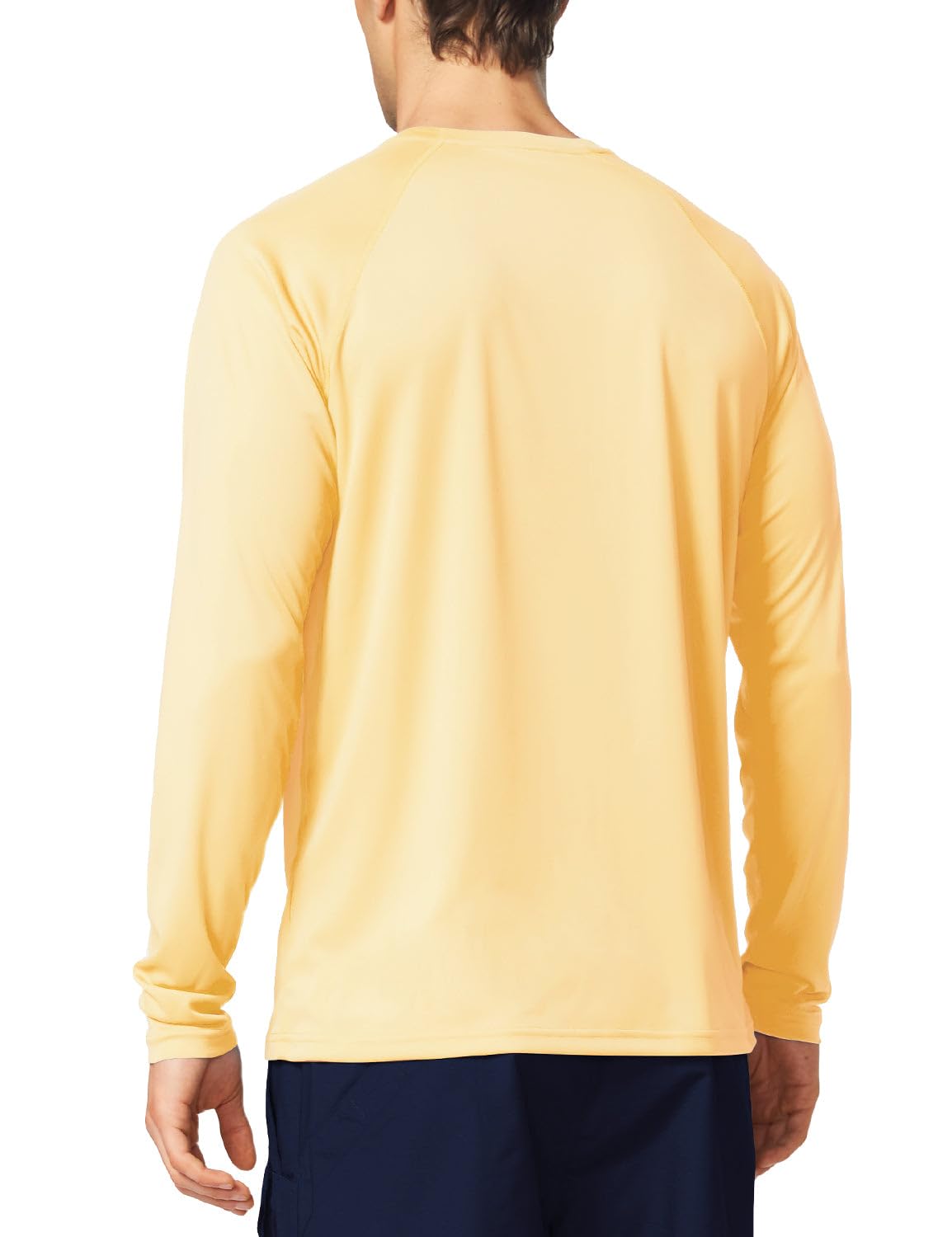 baleaf Mens UPF 50+ Sun Protection Shirts Long Sleeve Rash Guard, Quick Dry 4-Way Stretch for Fishing Swimming Surfing 01-Custard 2XL