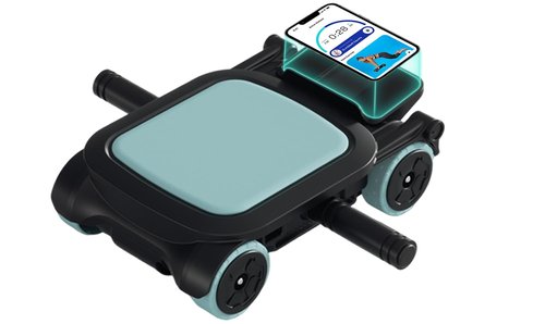 Roller with 4 Wheels: Automatic Rebound Abdominal Wheel for Core Workout, Workout Equipment for Home and Gym, Abdominal Exercise Roller for Men and Women