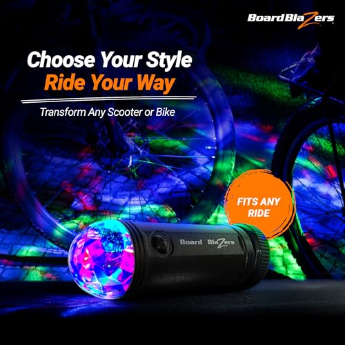 Kids Disco Scooter Lights - Tricolor LED Bike Light for Night Riding - Black