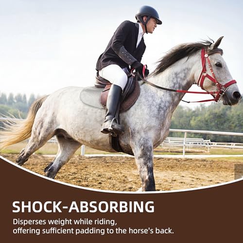 Anti-Slip TPE Horse Saddle Pad for English Saddles - White
