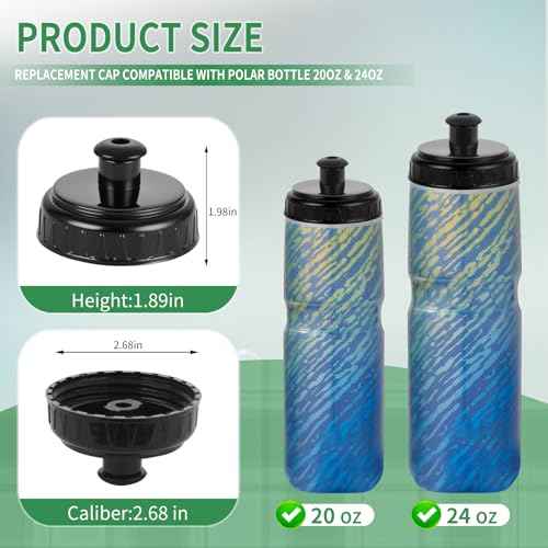 Replacement Cap Compatible with Polar Bottle 24oz,Suqeeze Bottle Cap,Leak-Proof,BPA-Free(No Bottle)