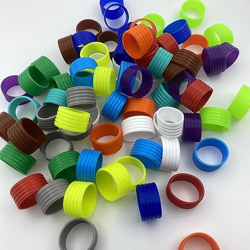 15 Pcs Silicone Tennis Racket Grip Bands Assorted Colors - Elastic Overgrip