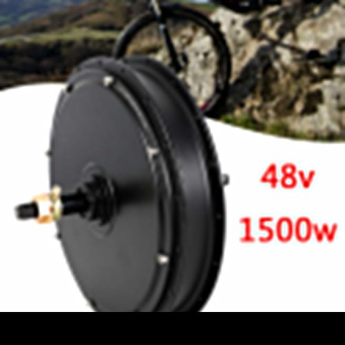 Rear Wheel Motor, 48V 1500W Electric Hub Motor 500rpm Brushless Gearless Threaded Hub Motor for 20-28" Conventional Bikes and Rear Wheels with Dropouts of 5.31Inches